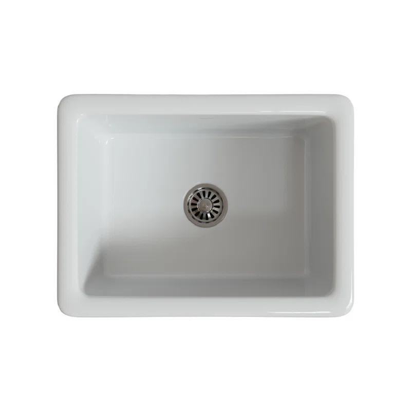 24'' L Farmhouse / Apron Single Bowl Fireclay Kitchen Sink