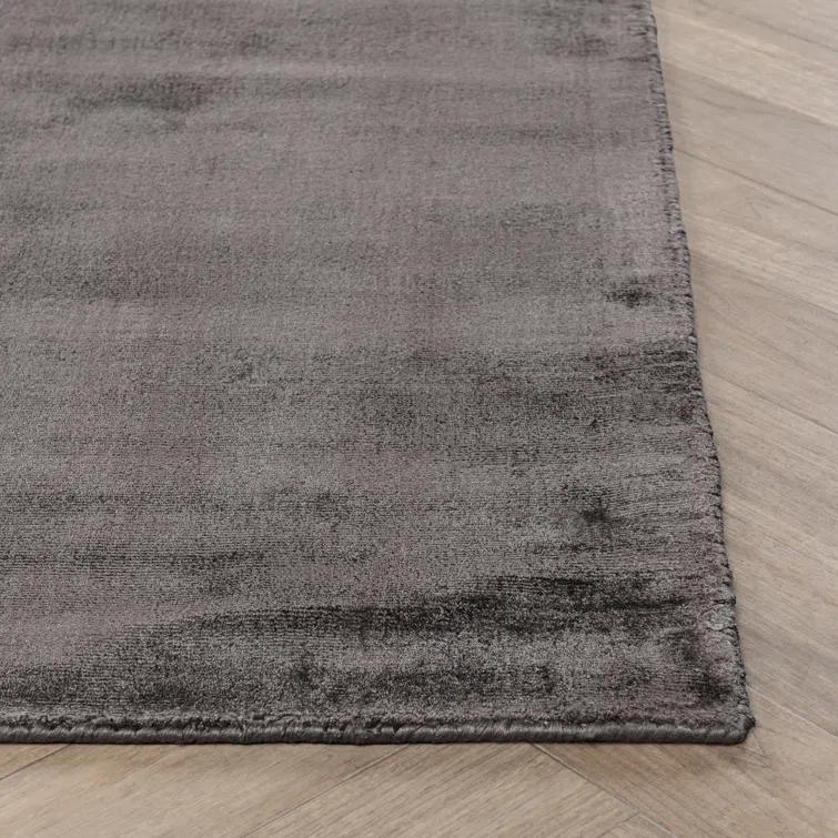 Cameron Hand-Woven Charcoal Wool and Viscose Area Rug