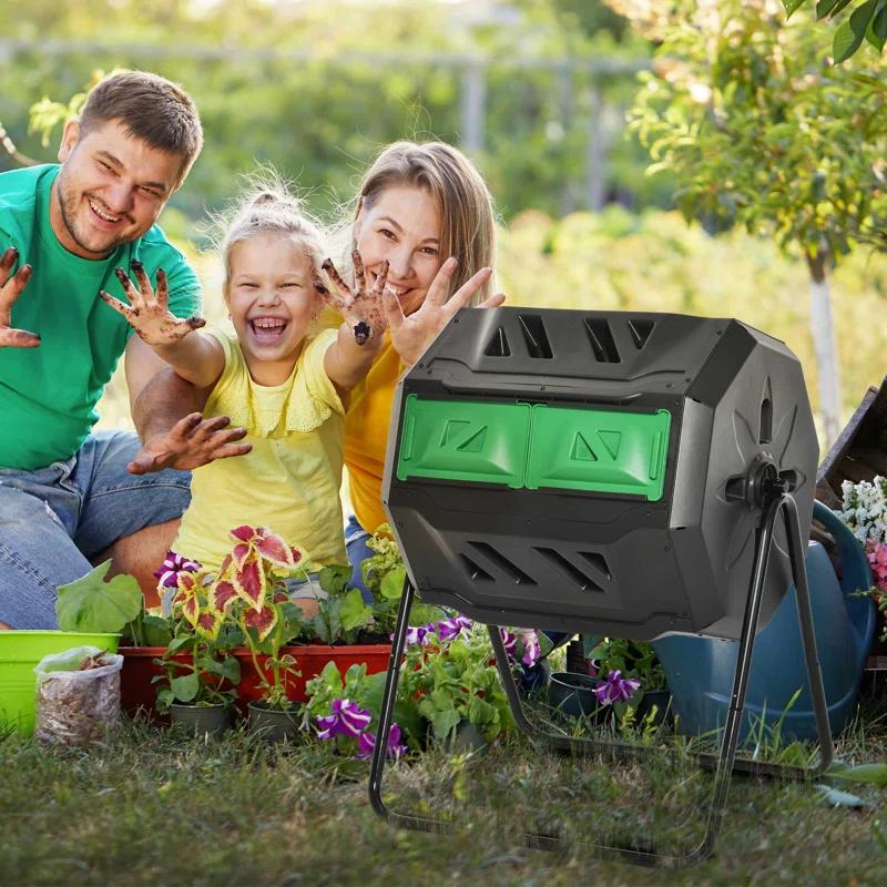 Outsunny 42.3 Gallons Outdoor Tumbler Composter with Latching Lid