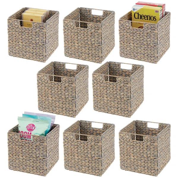 mDesign mDesign Woven Hyacinth Kitchen Storage Organizer Basket Bin