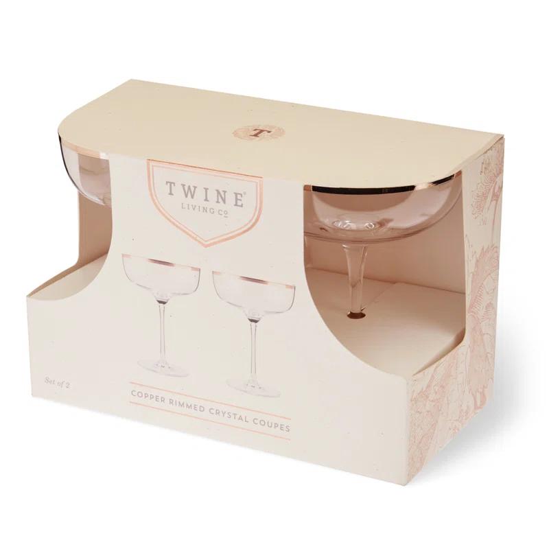 Twine Old Kentucky Home Copper Rim Crystal (Set of 2)