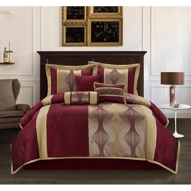 Kath 7 Piece Microfiber Modern & Contemporary Comforter Set