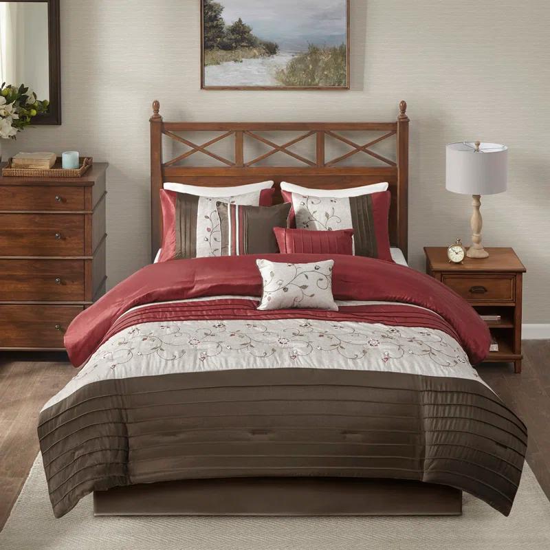 Madison Park Serene Embroidered 7 Piece Comforter Set