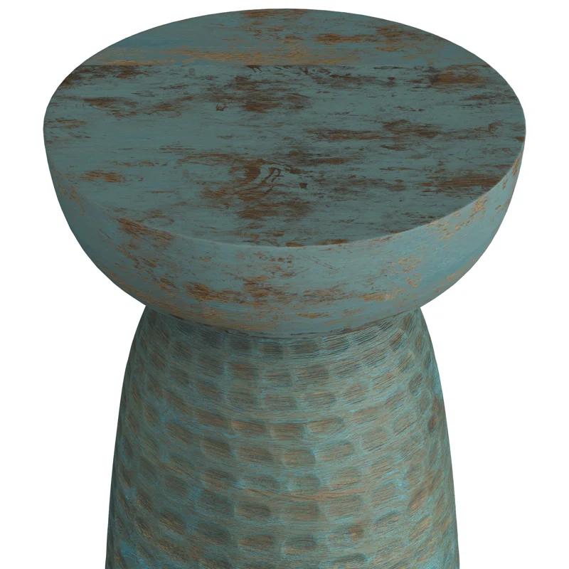 Simpli Home Boyd Solid Mango Wood Pedestal Accent End Table