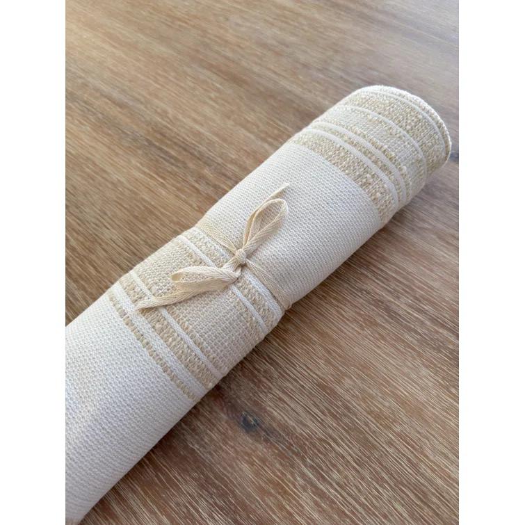 Anaya Beach Club Stripe Indigo Indoor Outdoor Table Runner