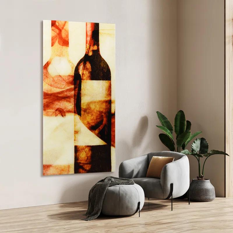 Empire Art Direct "Smokey Wine I A" Frameless Free Floating Reverse Printed Tempered Art Glass Wall Art