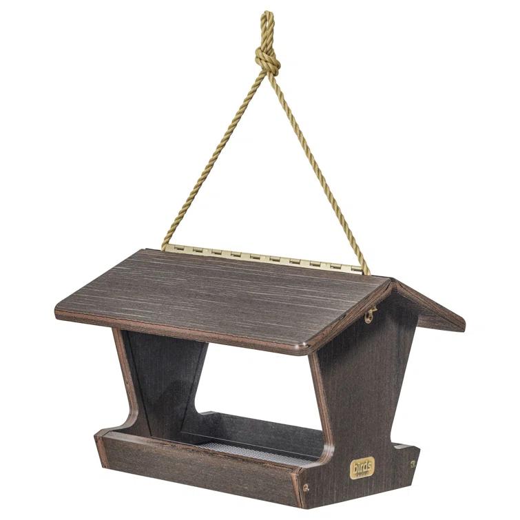 Birds Choice Hopper Bird Feeder Spruce Creek Collection in Brazilian Walnut Recycled Plastic