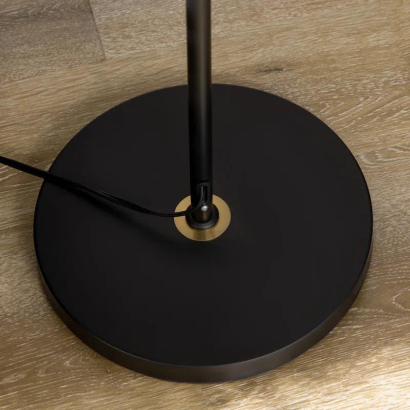 17 Stories Stevani Adjustable Floor Lamps for Living Room, Standing Lamp for Bedroom with Balance Arm, Adjustable Head and Height, Tall Black and Gold Lamp (Bulb not Included)