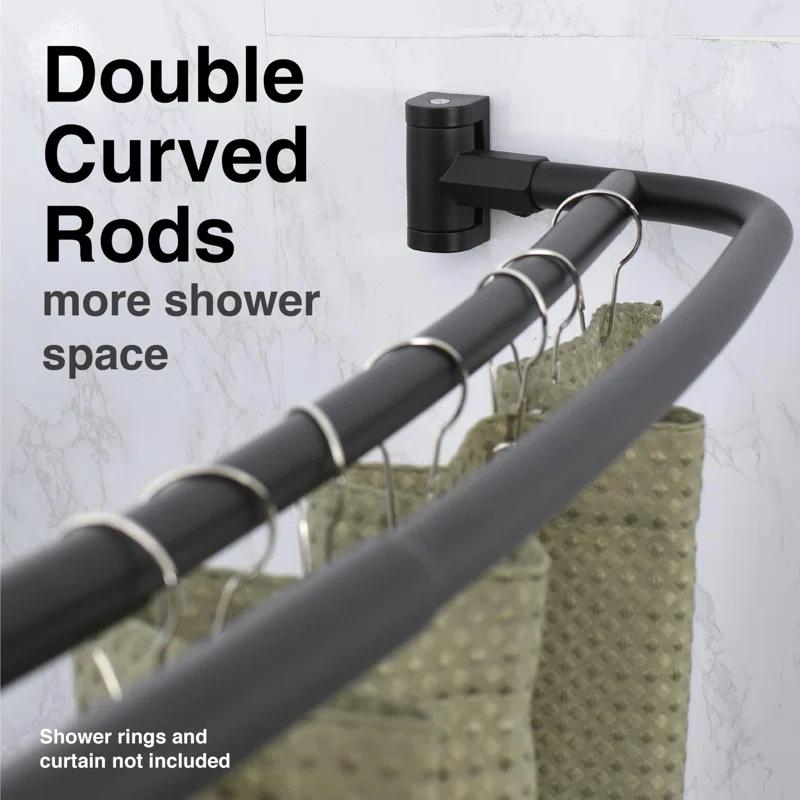 VOMGEB1 Double Curved Shower Rod, Durable Metal Construction