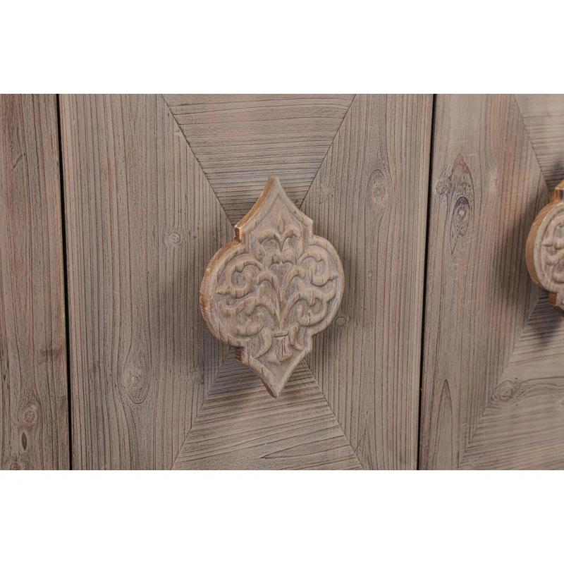 Bungalow Rose Antique Four Door Cabinet For Living Room