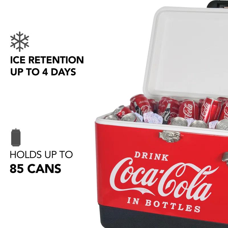 Coca-Cola Coca-Cola Ice Chest Cooler with Bottle Opener, 51L (54 qt), 85 Cans