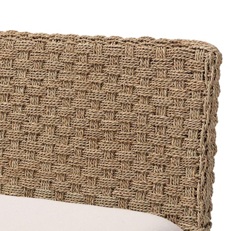 Highland Dunes Aafrin Bali & Pari Denver Modern Bohemian Natural Seagrass And Acacia Wood 3-Piece Dining Nook Set