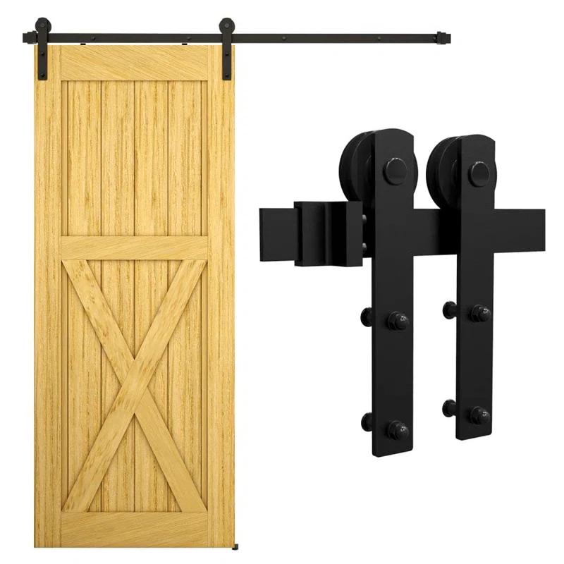 MARLIN MANUFACTURING COMPANY, INCORPORATED 6FT Sliding Barn Door Hardware Kit For Single Wood Door, Smoothly And Quietly, Easy To Install Fit 35" Wide And 1.18"-1.96" Thickness Door Panel, Includes Installation Instruction