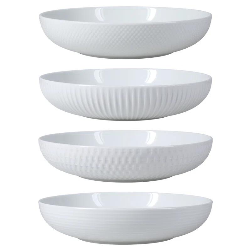 BIA Cordon Bleu BIA Cordon Bleu Assorted Textured Porcelain 48 oz Dinner Bowls (Set of 4)