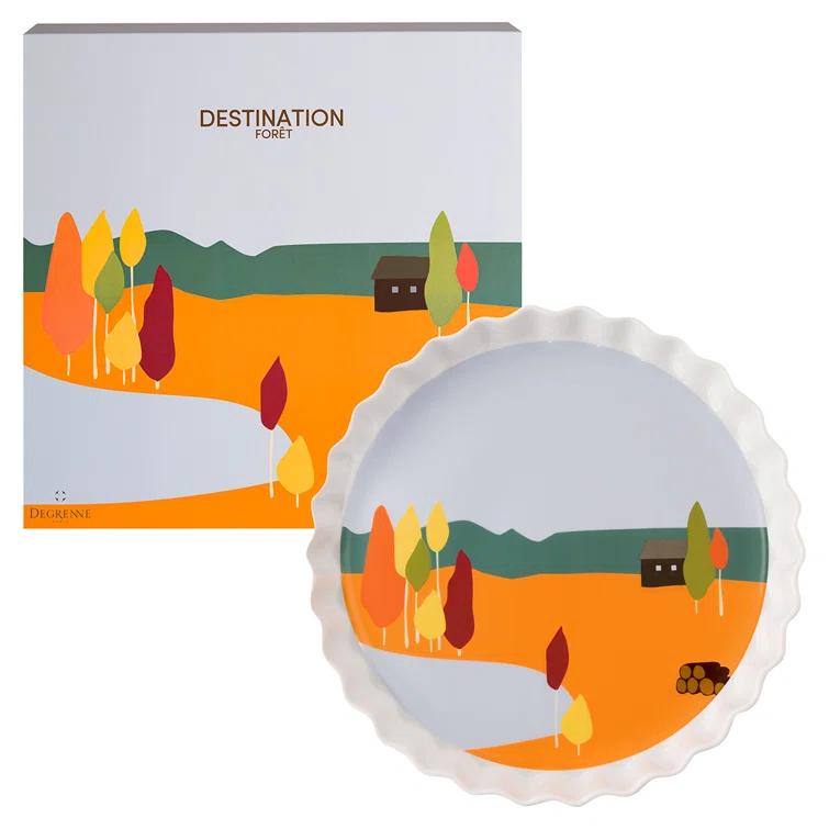 DEGRENNE Paris Destination Foret -Round Pie Dish 11.8"