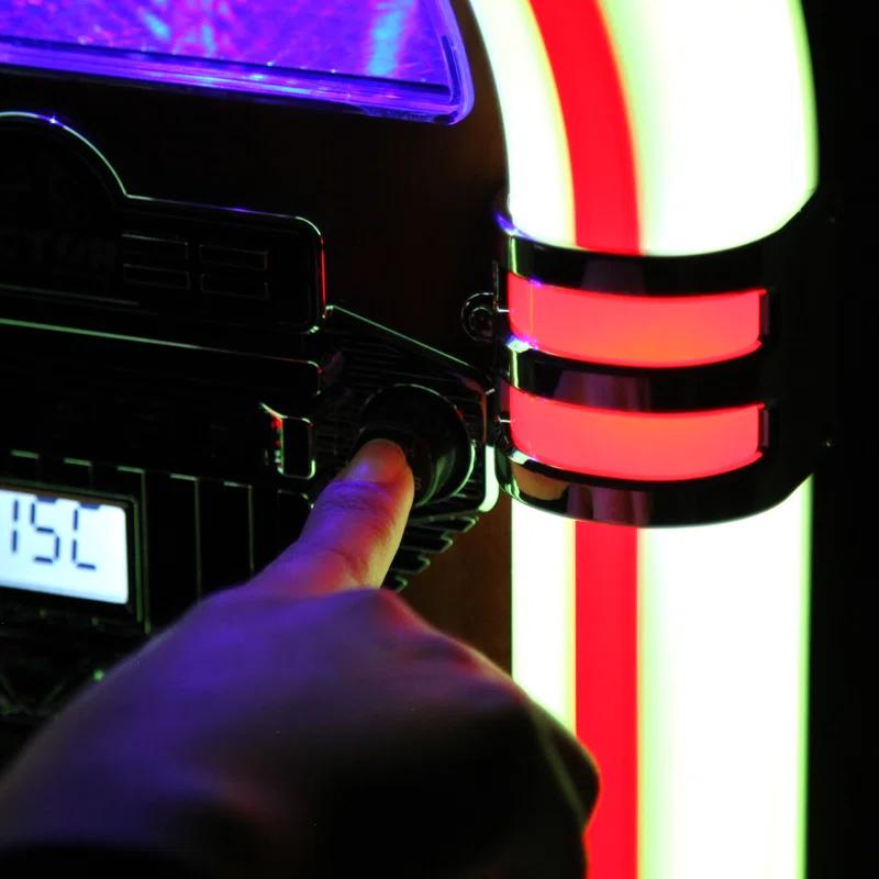 Victor Bluetooth Jukebox Speaker with FM Radio & Multicolor LED Lighting