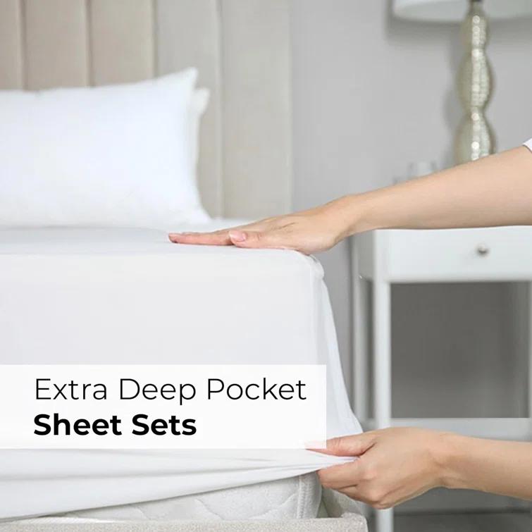 CGK Linens 6 Piece Extra Deep Pocket Ultra Soft & Cooling Sheet Set