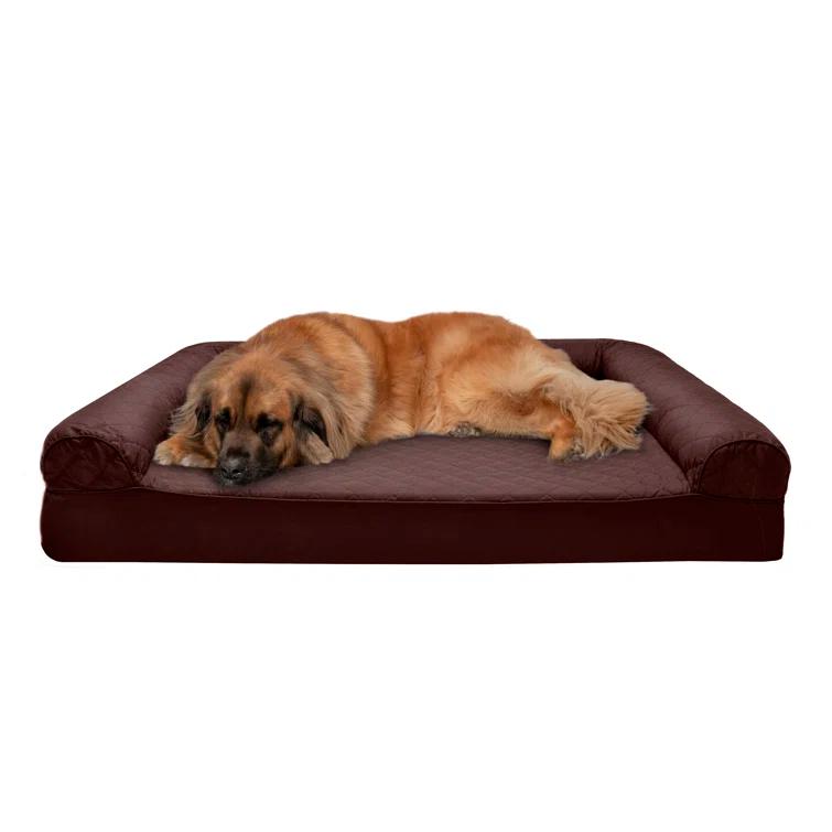 FurHaven Quilted Orthopedic Bolster Sofa Pet Bed