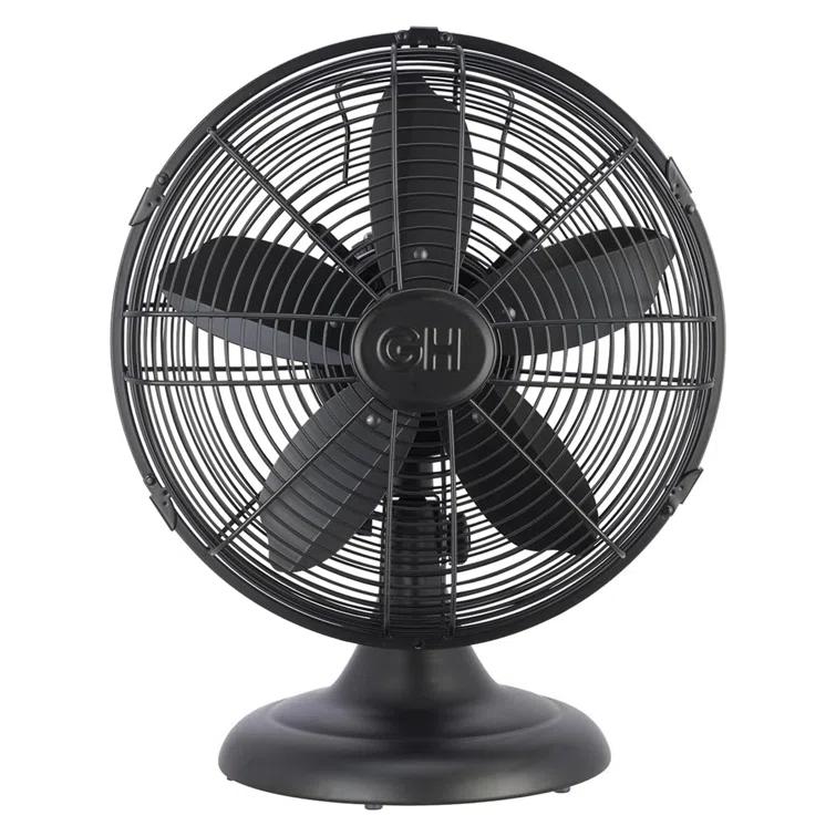 Good Housekeeping Good Housekeeping's All-Metal Retro 3-Speed 12" Oscillating Office Desk Table Fan (Multiple Finishes Available)