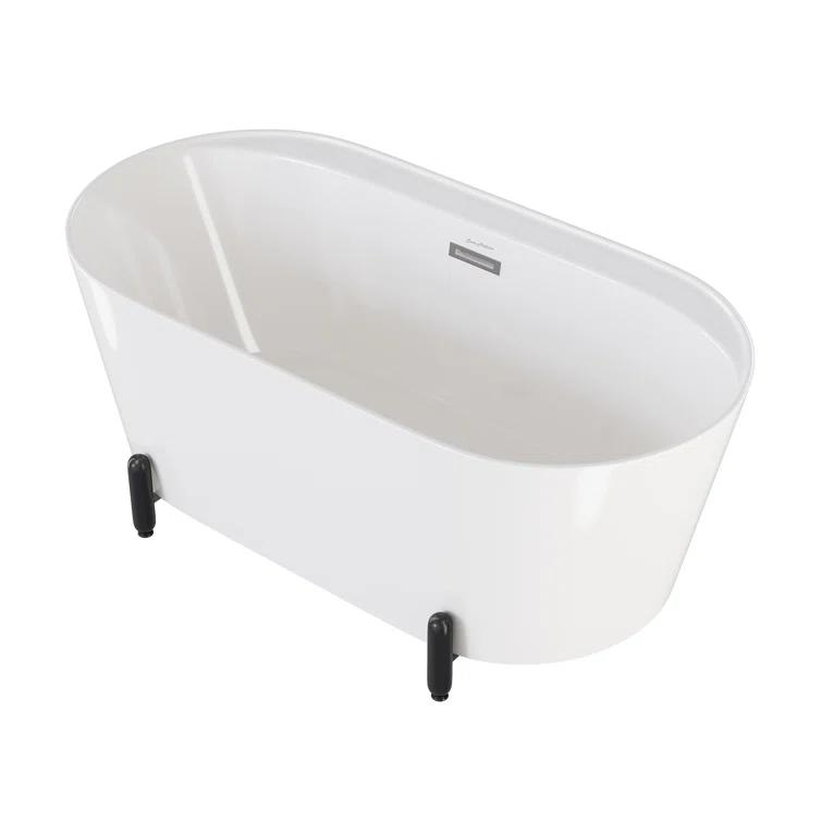 Swiss Madison Monaco 59" Freestanding Bathtub With Matte Black Stand SM-FB1002MB