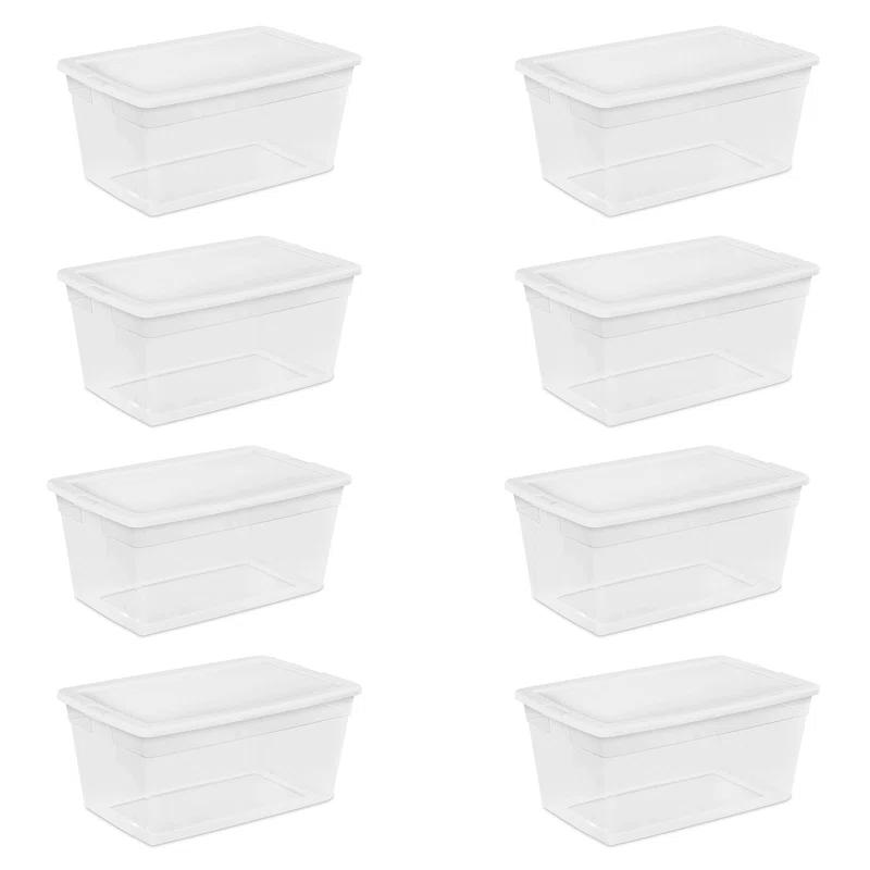 Sterilite Sterilite Storage Box, Stackable Bin with Lid, Plastic Container to Organize Shoes and Crafts on Closet Shelves
