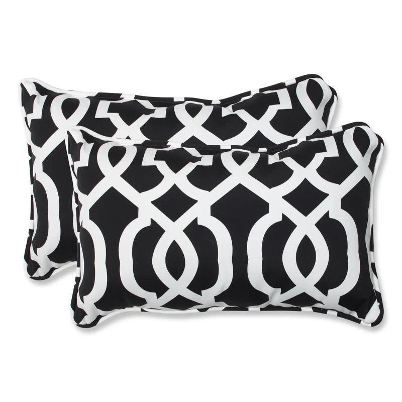 Pillow Perfect New Geo Geometric Indoor/Outdoor Reversible Throw Pillow (Set of 2)