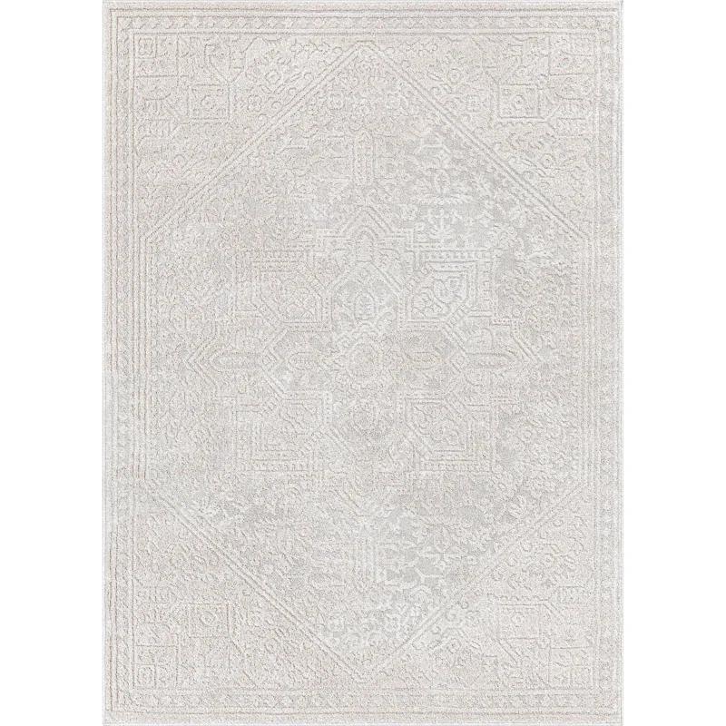 Well Woven Well Woven Harlow Cloud Medallion Farmhouse Medallion Ivory Area Rug
