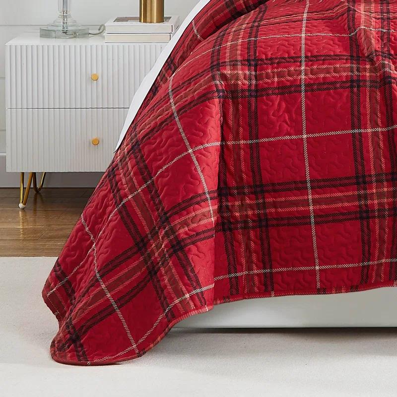 SouthShore Fine Linens Vilano Plaid Oversized Microfiber Quilt Set by Southshore Fine Linens
