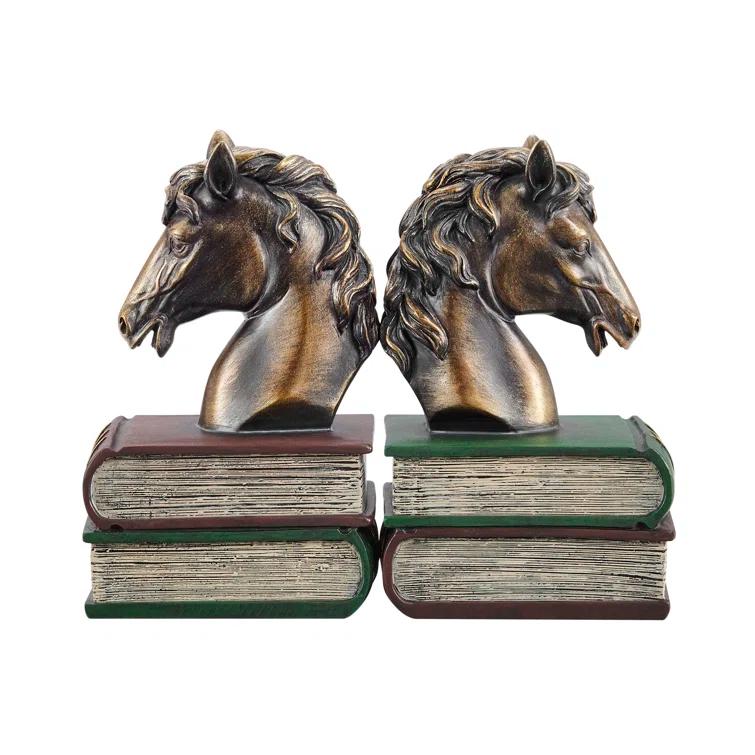 Gracie Oaks Nolley Horses on Books Non Skid Bookends (Set of 2)