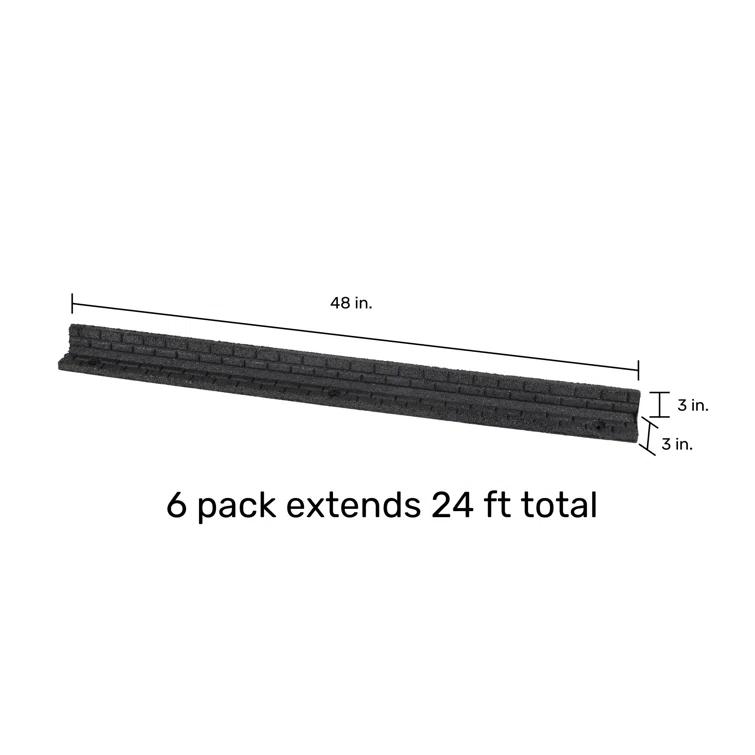 Rubberific 4 ft. Brickface Rubber Landscape Lawn Edging (Set of 6)