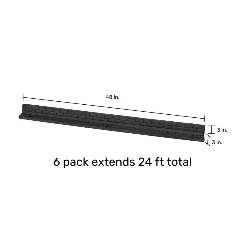 Rubberific 4 ft. Brickface Rubber Landscape Lawn Edging (Set of 6)