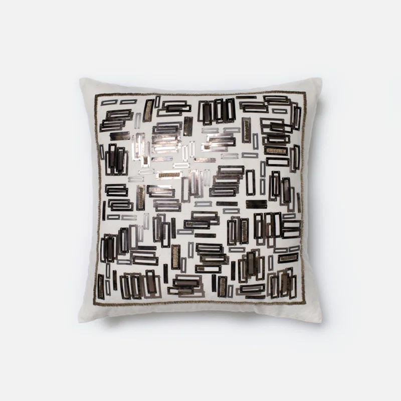 Embroidered Cotton Throw Pillow