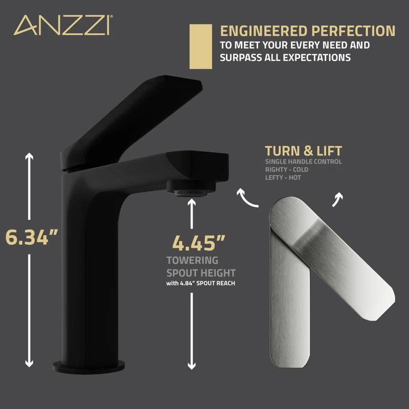 ANZZI L-AZ900MB-BN Single-Hole Single-handle Bathroom Faucet with Drain Assembly