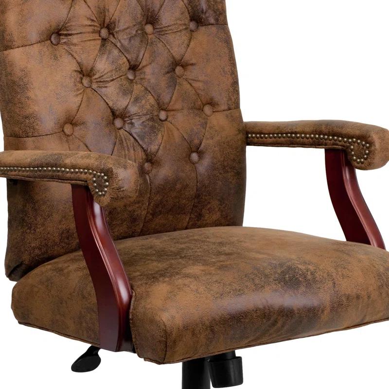 Flash Furniture Farmhouse High-Back Tufted Executive Swivel Office Chair with Arms