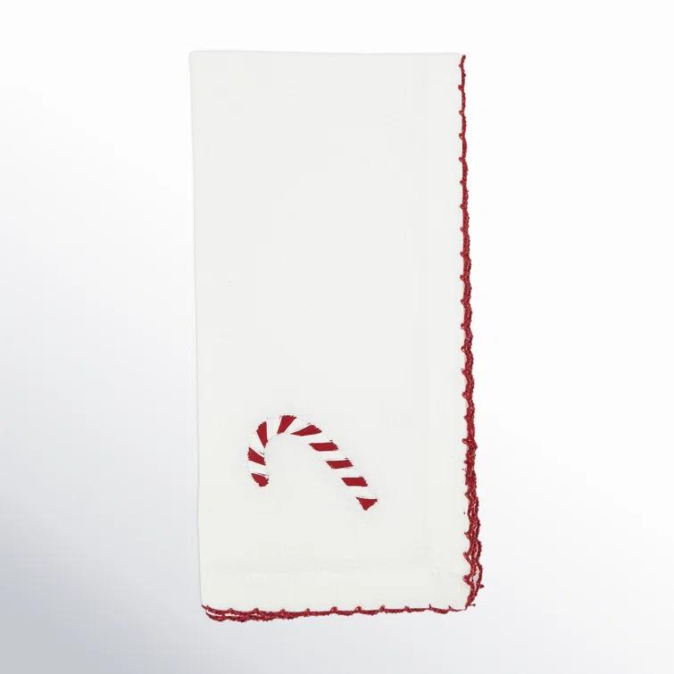 Winter Wonderland Whip Stitch Candy Cane Napkin (Set Of 4) (Set of 4)