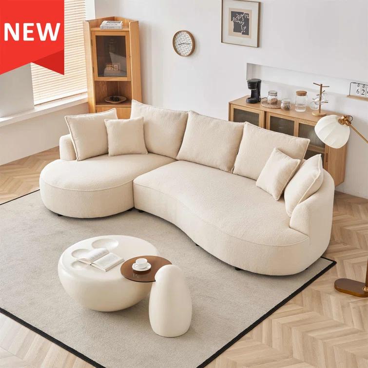 Excellent Future 122.8" Curved Sofa Modern Curved Couch Living Room Modular Sectional Sofa
