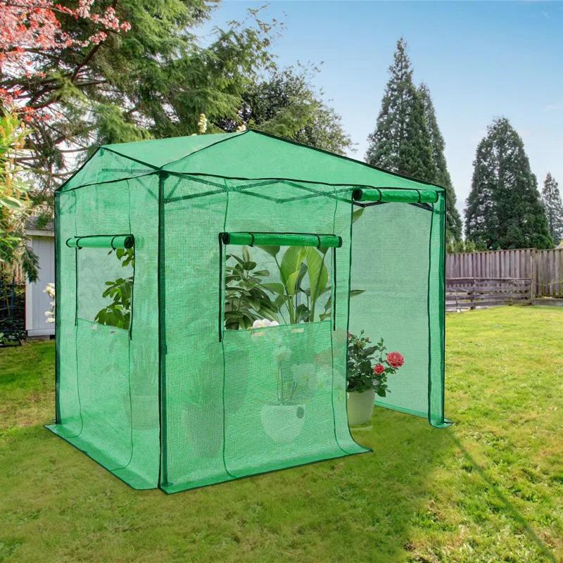 EAGLE PEAK Pop Up Greenhouses 8' X 6' Portable Instant Walk-In Garden Greenhouse & Reviews | Wayfair