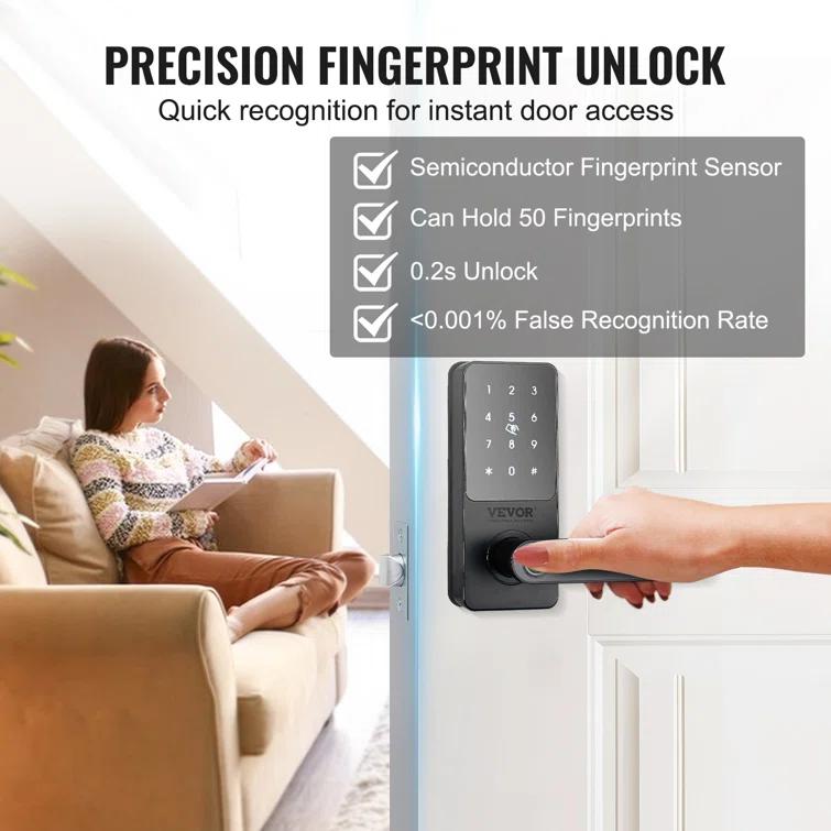 VEVOR VEVOR Smart Lock 5-in-1 Fingerprint Smart Door Knob with App Control Bluetooth