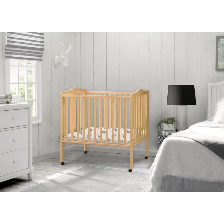 Delta Children Folding Mini Portable Crib with Mattress