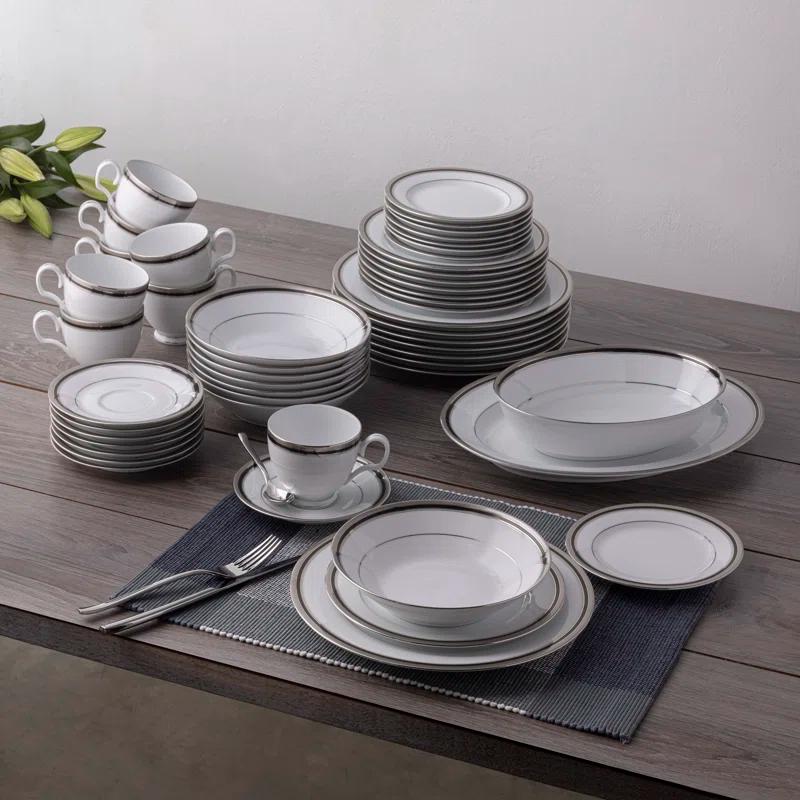 Noritake Noritake Austin Platinum 50-Piece Dinnerware Set, Service for 8