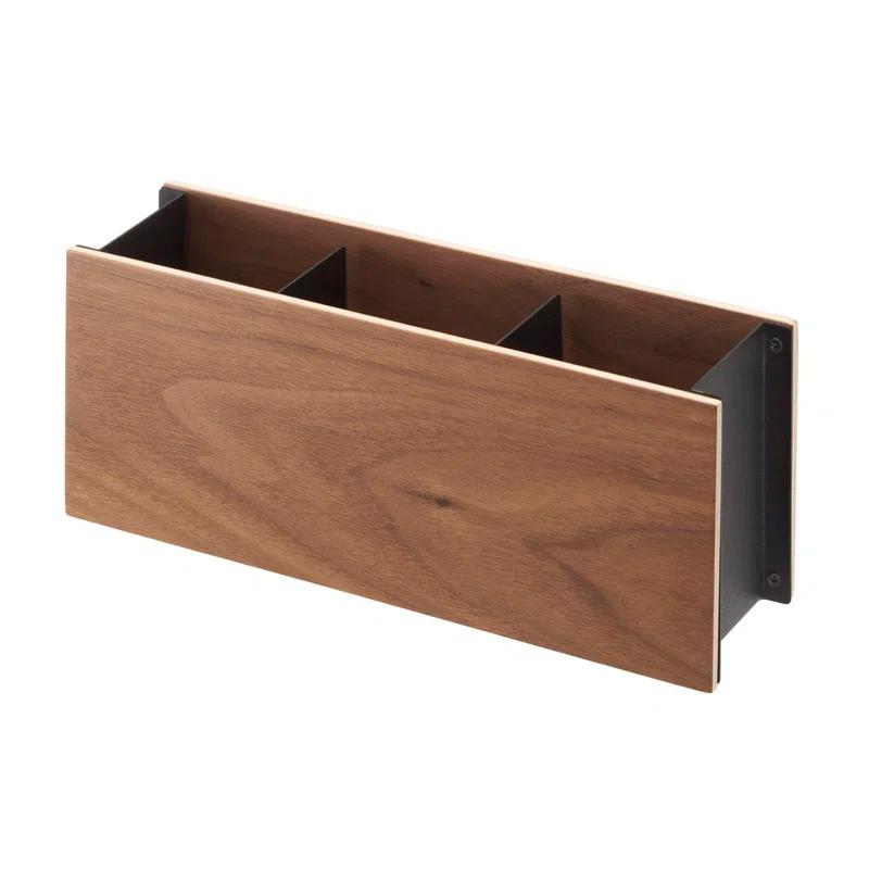 Yamazaki Home Yamazaki Home Desk Organizer - Tv Remote Control And Pen Holder, Steel + Wood