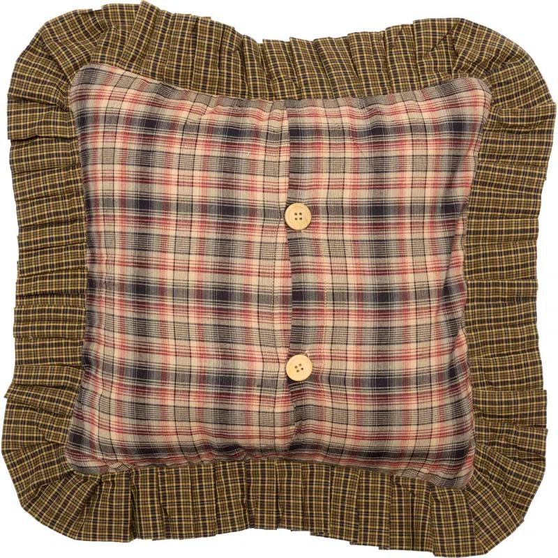 VHC Brands Tea Cabin Patchwork Cotton Reversible Throw Pillow