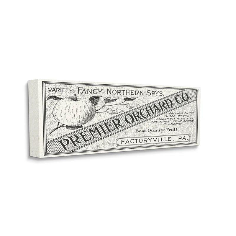 Stupell Industries " Vintage Premier Orchard Co. Sign Antique Fruit " by Daphne Polselli