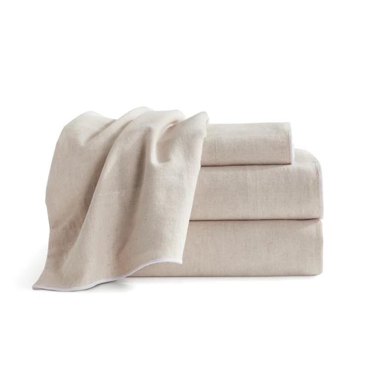 DKNY Pure Washed Linen Cotton Blend 4 Piece Sheet Set