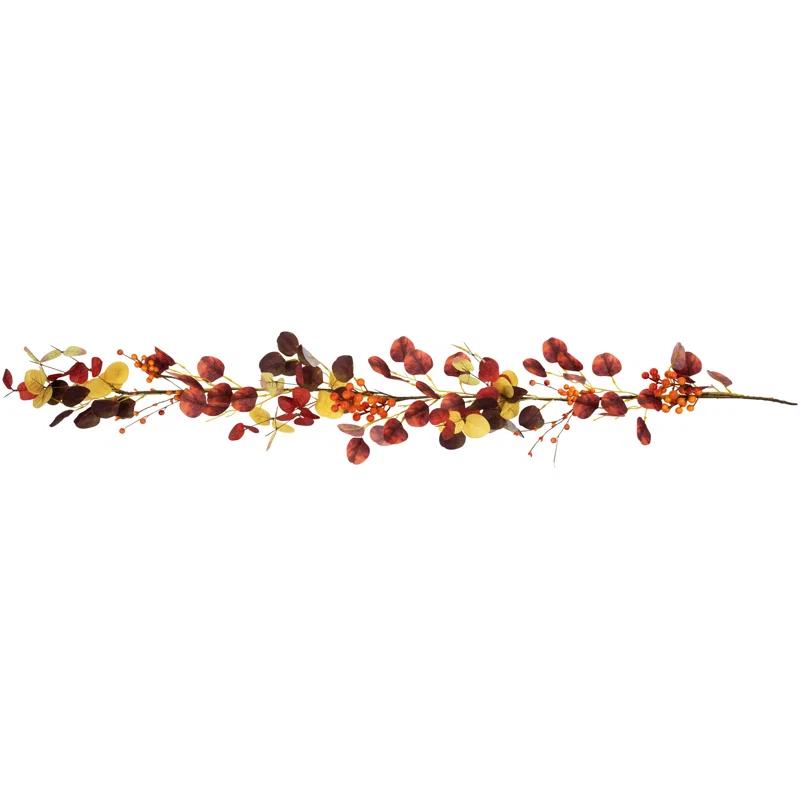 Northlight Seasonal 5' x 8" Berries and Maple Leaves Artificial Fall Harvest Garland Unlit