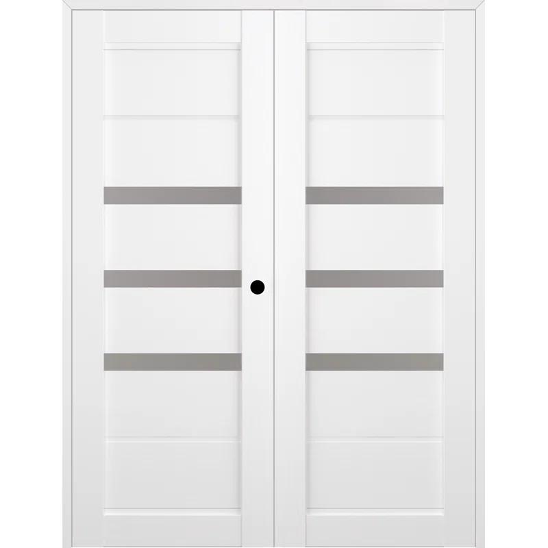Belldinni Rita Active 3-Lite Frosted Glass Composite Double Prehung French Door