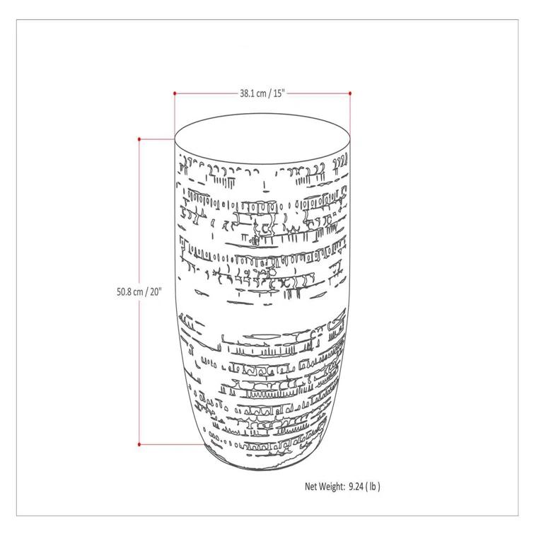 Simpli Home 15"W Metal Boho End Table with Drum Design and Textured Finish, Assembled