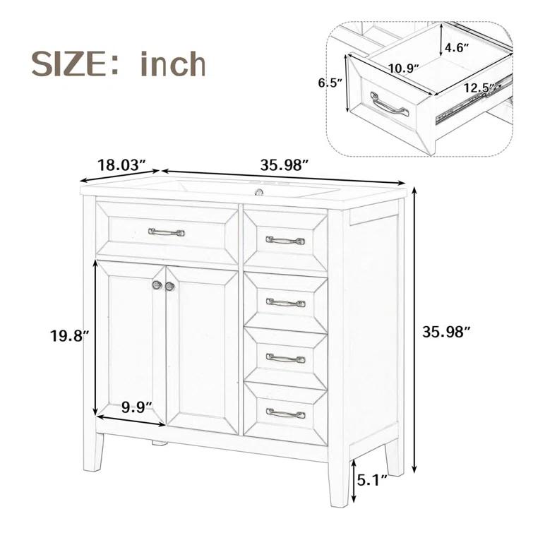 R&M Furniture Versatile Bathroom Vanity with Stylish Sink and Ample Storage