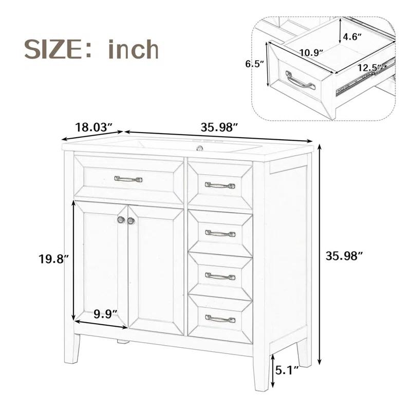 R&M Furniture Versatile Bathroom Vanity with Stylish Sink and Ample Storage