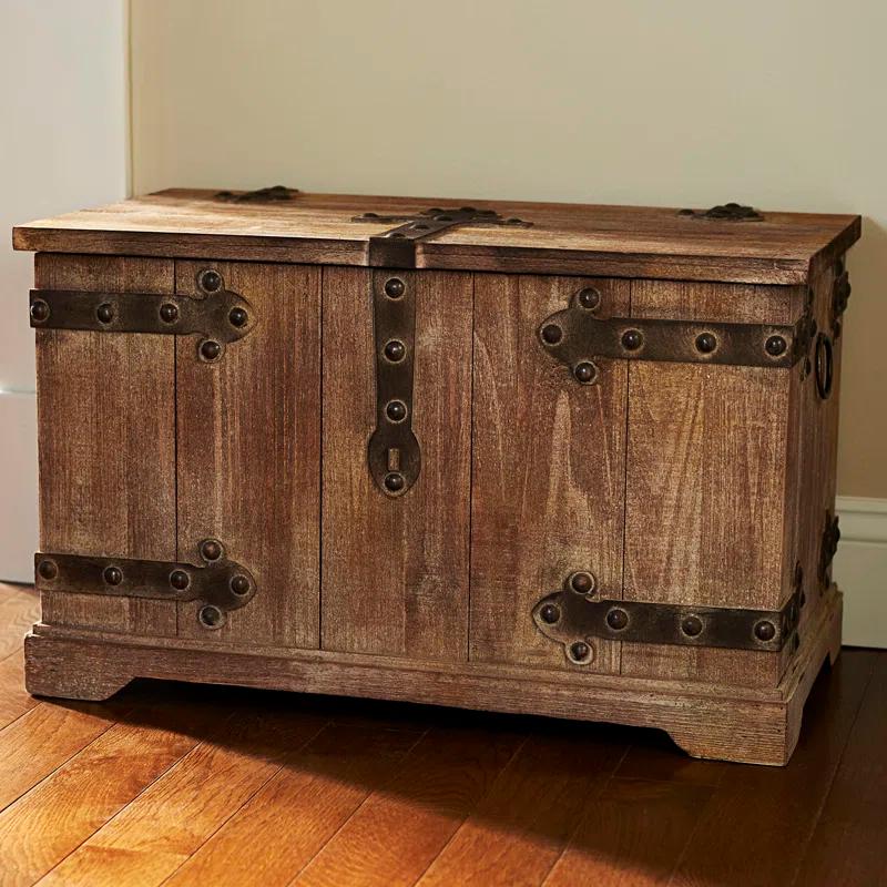 Household Essentials 2 Piece Wood Accent Trunk